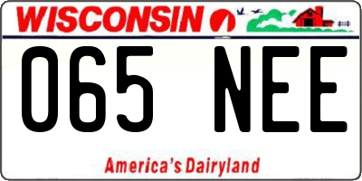 WI license plate 065NEE