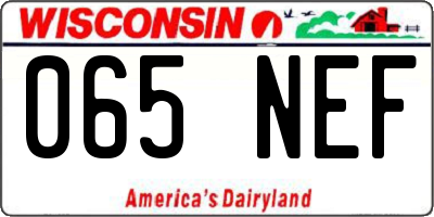 WI license plate 065NEF