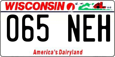 WI license plate 065NEH