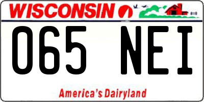 WI license plate 065NEI