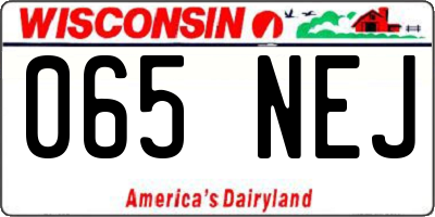 WI license plate 065NEJ