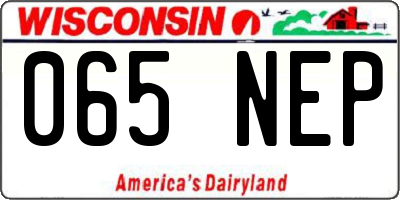 WI license plate 065NEP