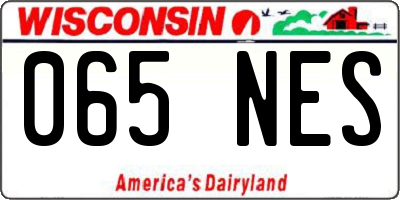 WI license plate 065NES