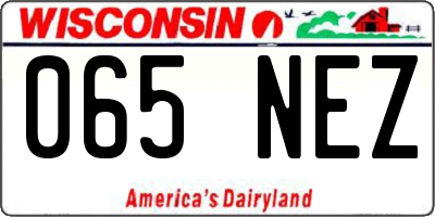 WI license plate 065NEZ