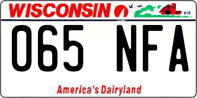 WI license plate 065NFA