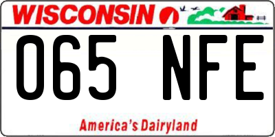 WI license plate 065NFE