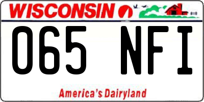 WI license plate 065NFI