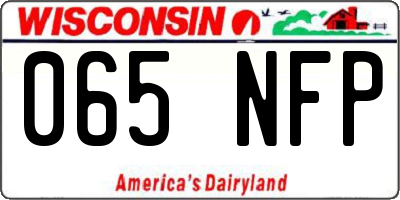 WI license plate 065NFP