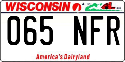 WI license plate 065NFR