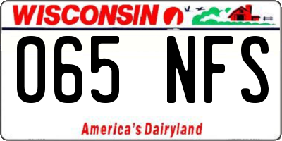 WI license plate 065NFS