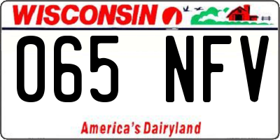 WI license plate 065NFV