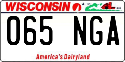 WI license plate 065NGA