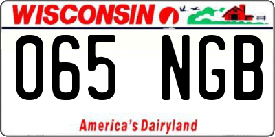 WI license plate 065NGB