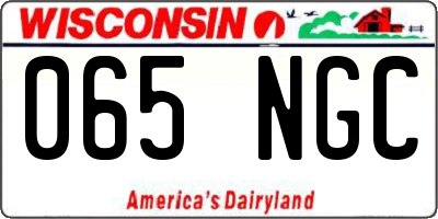 WI license plate 065NGC