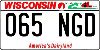 WI license plate 065NGD