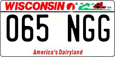 WI license plate 065NGG