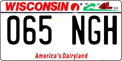 WI license plate 065NGH