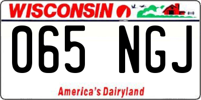 WI license plate 065NGJ