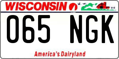WI license plate 065NGK
