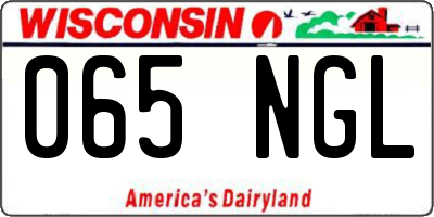 WI license plate 065NGL