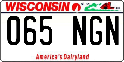 WI license plate 065NGN