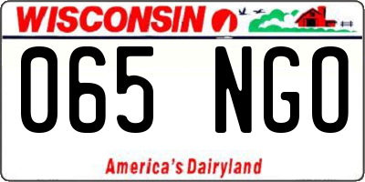 WI license plate 065NGO