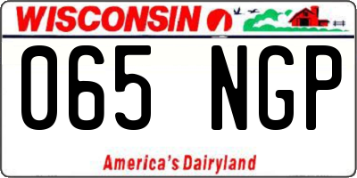 WI license plate 065NGP