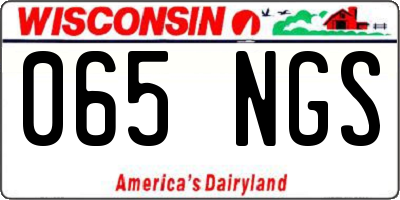 WI license plate 065NGS