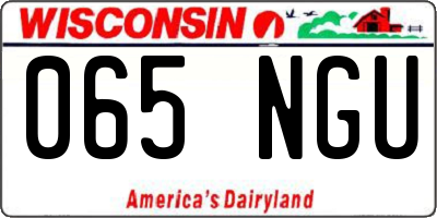 WI license plate 065NGU