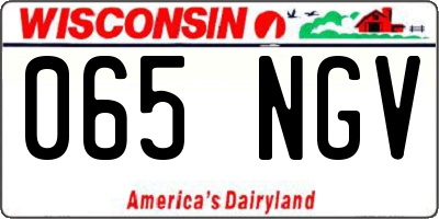 WI license plate 065NGV