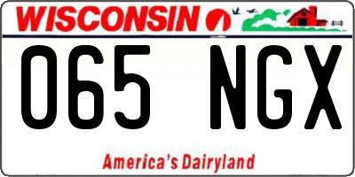 WI license plate 065NGX