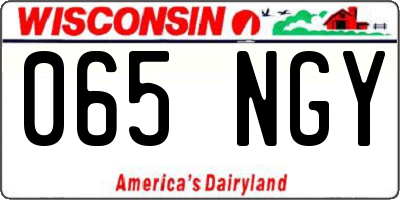 WI license plate 065NGY