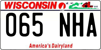 WI license plate 065NHA