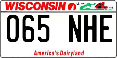 WI license plate 065NHE