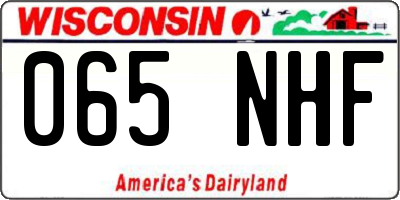 WI license plate 065NHF
