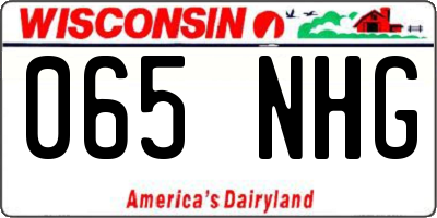 WI license plate 065NHG