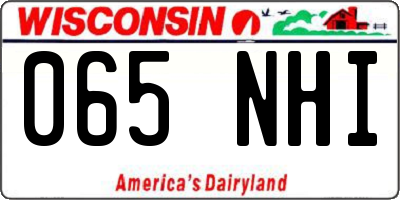 WI license plate 065NHI
