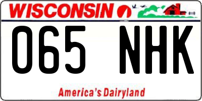 WI license plate 065NHK