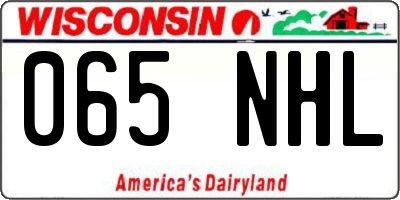 WI license plate 065NHL