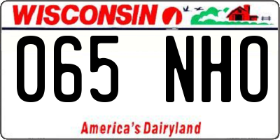 WI license plate 065NHO