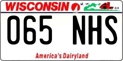 WI license plate 065NHS