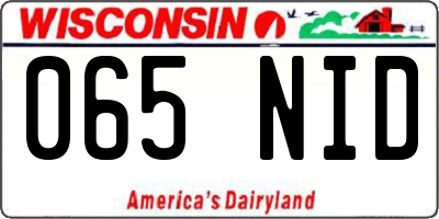WI license plate 065NID
