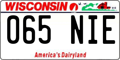 WI license plate 065NIE