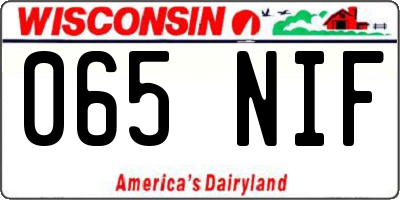 WI license plate 065NIF