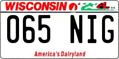 WI license plate 065NIG