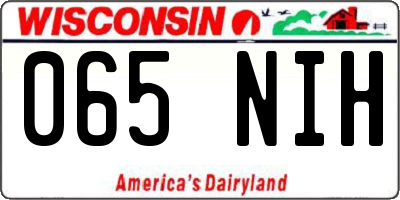 WI license plate 065NIH