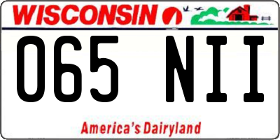 WI license plate 065NII