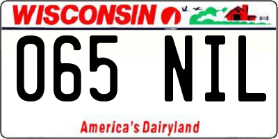 WI license plate 065NIL