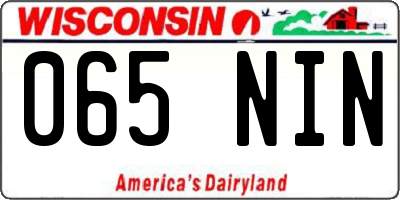 WI license plate 065NIN