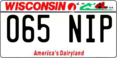 WI license plate 065NIP